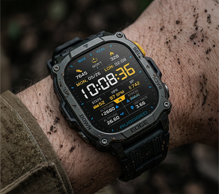 Carbinox Edge in Phantom Black and Armor Silver on two wrists